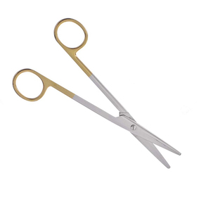 Tijeras de disección quirúrgicas de acero inoxidable medio doradas al por mayor, herramienta médica de hueso nasal con punta afilada y mango recto - Product Image 3