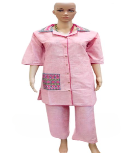 Kurta กางเกงผ้าคอตตอนพิมพ์ลายสำหรับผู้ใหญ่ระบายอากาศได้ดีฤดูร้อนฤดูใบไม้ผลิน้ำหนักเบาตัวยาวตัดกลาง - Product Image 1