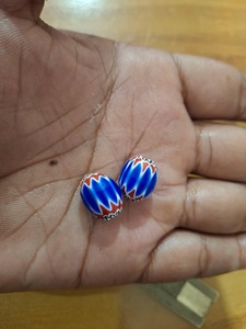 Custom Made Blue and White Red Chevron Glass <b>Beads</b> <b>for</b> <b>Jewelry</b> Manufacturing and Reselling <b>Crystal</b> Lampwork & Glass <b>Beads</b> - Product Image 2