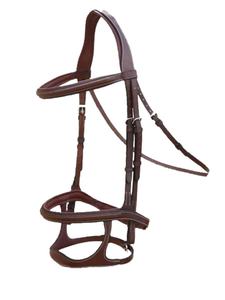 Bride à double nez Bride multifonctionnelle Style occidental Bride à dos de cheval en cuir fini mat Fournitures équestres - Product Image 6