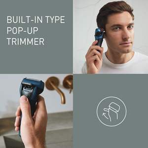 Afeitadora Eléctrica Recargable para Hombre, para Uso en Seco y Húmedo, con Cabezal Flotante de 3 Cuchillas, Lavable, para Piel Sensible, Resistente al Agua IPX7 - Product Image 2