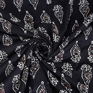 Manta de Cama Doble Negra de Algodón 240 TC con Estampado Floral Hecho a Mano SHKR1014 - Product Image 5