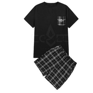 Ropa de calle informal para hombre, venta al por mayor, Conjunto de camiseta y pantalones cortos, Conjunto de camiseta y pantalones cortos con logotipo personalizado - Product Image 1