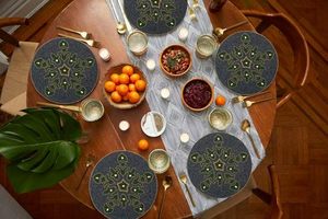 Handcrafted Round <b>Beaded</b> <b>Placemats</b> for Dining Table Wedding Christmas Decoration Family Gathering Parties - Product Image 2