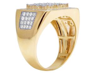 Anillo chapado en oro y diamante completamente helado estilo Hip Hop de plata S925 personalizado de lujo para hombre - Product Image 4