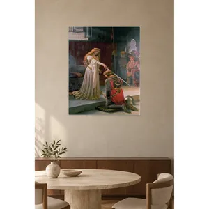 Fida Leighton, dame chevalière accoudant un chevalier à genoux, impression sur toile - Product Image 4