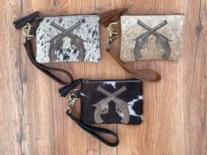 Gran oferta, RFID multifunción bolso de mano de lujo, muñequera de cuero genuino de piel de vaca, bolsa con cremallera y grabado láser, moda Vintage - Product Image 2