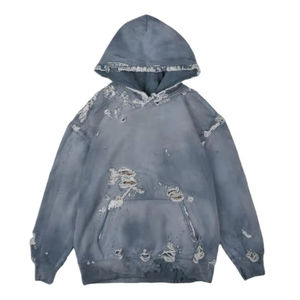 Hot Sale Custom High Quality <b>Washed</b> Vintage Heavyweight Oversized Distressed Hoodie - Product Image 1