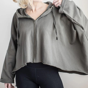 Sudadera Corta Cuadrada, Felpa Gruesa de 350G, Dobladillo sin Rematar, Sudadera Lisa Unisex, Fabricante OEM - Product Image 1