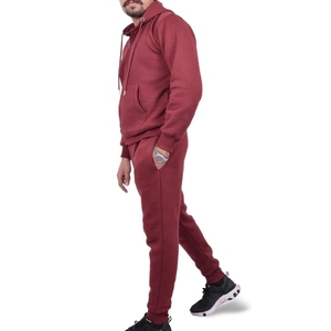 Color sólido Joggers Hombres Chándal Tech Fleece 100% Algodón 2PCs Big Boy Sudadera y pantalones de chándal Chándales transpirables - Product Image 4