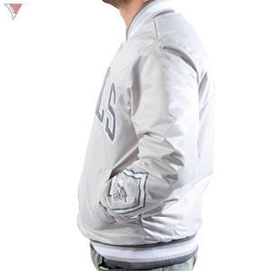 Chaqueta Bomber Letterman de satén personalizada, venta al por mayor, chaquetas de hombre, chaqueta de satén para niños, chaquetas personalizadas del equipo universitario de Chicago - Product Image 3