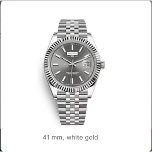 Best Seller di Fabbrica Orologio di Lusso Personalizzato con Disco Grigio da 41mm, Cinturino Diver <span class=keywords><strong>in</strong></span> <span class=keywords><strong>Oro</strong></span> Bianco, 72 Ore di Autonomia, Sportivo con Lancette e Corona per <span class=keywords><strong>Uomo</strong></span> e Donna - Product Image 5