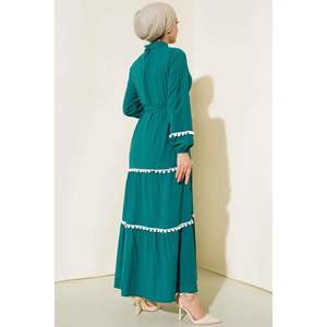 Vestido Pompón Verde Esmeralda - Product Image 1