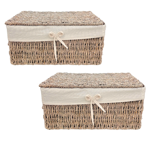 MEJOR PRODUCTO PARA EL HOGAR Cesta rectangular de algas marinas con tapa La mejor solución de almacenamiento para su cocina - Product Image 1