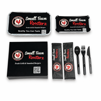 Boîte alimentaire en papier noir personnalisée certifiée FSC avec logo pour l'emballage à emporter de poulet frit et de frites