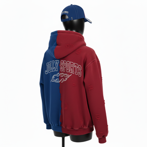 Sweat à capuche zippé pour femme, hiver, 320 GSM, polaire en coton doux, panneau de couleur contrastée, logo imprimé à l'écran, sweat à capuche zippé basique - Product Image 5