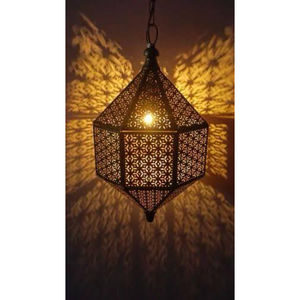 Lampe suspendue marocaine attrayante en verre et fer pour la décoration de la maison, lanterne marocaine à prix raisonnable - Product Image 3