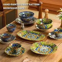 Vaisselle en céramique bohème, bol, assiette, motif fruité, 4,5-12 pouces, pour fêtes, maison, restaurant