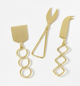 Juego de cuchillos para queso de 3 piezas con mango de anillo de diseñador de acero inoxidable con logotipo personalizado a un precio asequible - Product Image 5