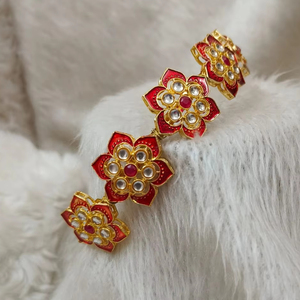 ที่คาดผม kundan อินเดียอินเดีย Matha pakisti เครื่องประดับผมเจ้าสาวสำหรับเป็นของขวัญแต่งงานเพื่อนเจ้าสาวลาย polki sheesh phool Tikka - Product Image 2