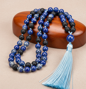 108 collar de cuentas Mala 6mm suave lapislázuli piedra preciosa Natural clásico pulido religioso regalo de moda collar espiritual - Product Image 3