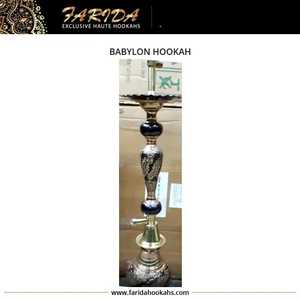 Chicha de luxe de haute qualité en laiton martelé laqué, style babylonien égyptien - Product Image 2