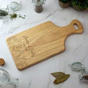 Planche à découper en bois de manguier avec poignée, cadeau de mariage personnalisé, plateau de service et de charcuterie pour la cuisine, planche à découper en bois - Product Image 5