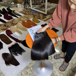 Perruques droites d'os de qualité supérieure Extensions de cheveux humains crus Remy vietnamien 100% cheveux humains purs cheveux vierges non transformés - Product Image 1