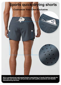 SK, gran oferta, pantalones cortos de camuflaje para hombre, 2 en 1 personalizables cintura elástica de dos pisos, pantalones cortos de entrenamiento de gimnasio de secado rápido para correr - Product Image 5