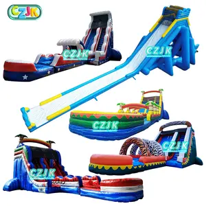 Dewasa Big Comercial Waterslide tiup 15 kaki 20 kaki 30 kaki 40 kaki 45 kaki 50 kaki besar gelombang raksasa tiup kolam perosotan air