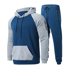 Chándal informal transpirable de 2 piezas con capucha para hombre, chándal ecológico con patrón sólido para correr, ropa deportiva de invierno - Product Image 1