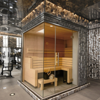 En Stock Livraison Immédiate Nouveau Design Sauna Infrarouge à Vapeur 2 Personnes Cabine de Sauna Infrarouge Hammam Bois Extérieur
