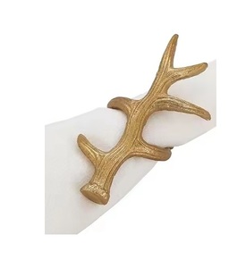 New Arrival Gold Napkin <b>Rings</b> Custom Metal Leaf Shape <b>Rings</b> for Napkins - Product Image 2