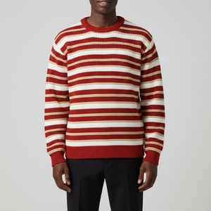 Suéter Personalizado OEM ODM para Hombre, 100% Algodón, Jacquard, Cuello Redondo, con Colores y Logotipo Personalizados - Product Image 1