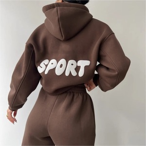 Wholesale Customize Design Print logo Plus Size <b>Women</b> Tracksuit Sweatsuit Joggers Tracksuits Set Hoodies and <b>Sweat</b> <b>Pants</b> Sets - Product Image 2