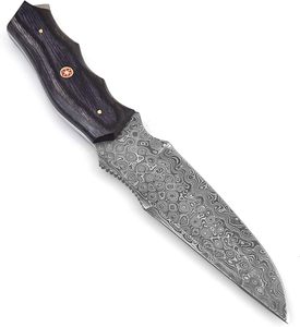 Cuchillo de Caza de Acero de Damasco de Alta Calidad, Personalizable, OEM, Funda de Cuero, Alta Durabilidad, Garantía de 3 Años - Product Image 2