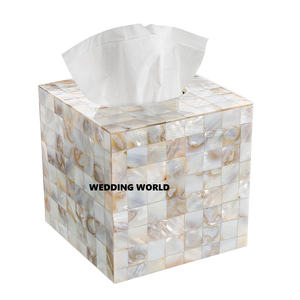 Boîte à mouchoirs en bois de luxe de forme carrée ensemble de deux classiques élégants faits à la main Top vente de table nouvelle boîte à mouchoirs en bois en gros - Product Image 3