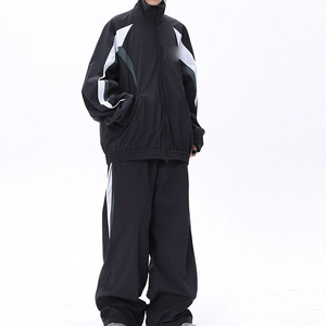 2025 New Style Custom Unisex Winter Solid Tracksuit Set 100% Nylon Custom Logo <b>Zip</b> <b>up</b> <b>Jacket</b> Nylon Windbreaker Set Tracksuit - Product Image 1