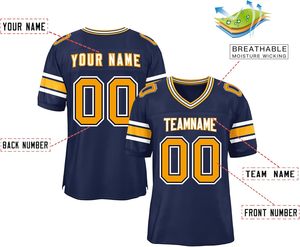 Camisetas de fútbol americano Clubwear Ropa deportiva Secado rápido Transpirable Poliéster Malla Manga Rayas Sublimación Imprimir Logotipo personalizado - Product Image 4