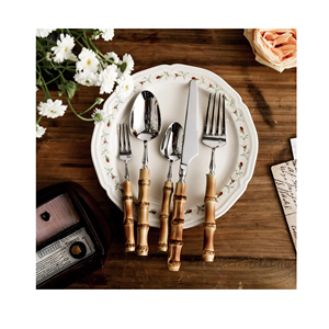 Juegos de cubiertos de alto estándar de diseño moderno de metal ecológico para decoraciones de hoteles y restaurantes en casa - Product Image 1