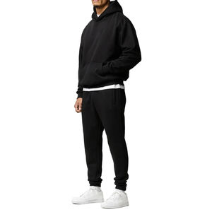 Combinaisons de sport unisexes avec logo personnalisé Survêtement d'entraînement d'hiver imprimé de haute qualité Baggy Sports Jogging Sets Hooded 100% Cotton Solid - Product Image 1