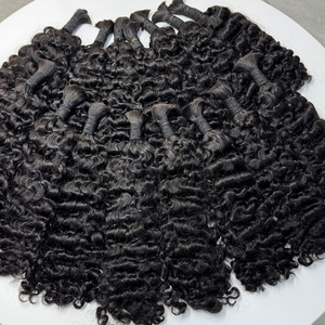 No Weft Curly Bulk Human Hair Natural Color Soft Full Ends For Boho <b>Braids</b> <b>Wig</b> Making And Hair Vendors - Product Image 3