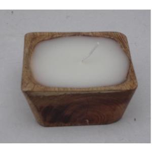 Frascos de madera hechos a mano para velas votivas, decoración navideña rústica, cuenco de madera vacío para velas, decoración del hogar con Material metálico - Product Image 6