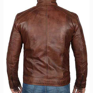 Vestes en cuir pour hommes les plus vendues, en cuir d'agneau véritable, style classique vintage, vestes en cuir marron pour hommes - Product Image 3