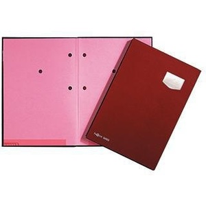 PAGNA De Luxe DIN <b>A4</b> Plastic Red/Pink Signature <b>Folder</b> with 10 Compartments - Product Image 1