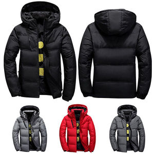 Nouvelle arrivée d'hiver, veste matelassée à capuche ultra-légère pour homme, style décontracté, veste à bulles, logo sur le devant en toile, rembourrage en polyester - Product Image 2