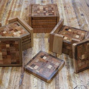 Haute qualité en bois tasse à thé tapis tampons Style moderne ménage vaisselle indien fait maison Antique Design thé servant sous-verres tampons - Product Image 6