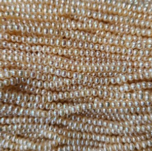 ลูกปัดมุกน้ำจืดธรรมชาติแบบอินเดียเส้นสายที่ไม่ผ่านการบำบัดสำหรับเครื่องประดับทำให้พลอยสีขาวเปลี่ยนเอฟเฟกต์แสง - Product Image 4