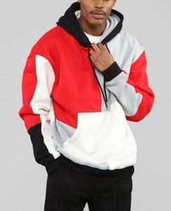 Rue personnalisée bonne qualité couper et coudre conception pull à capuche couture couture couleur bloc sweats à capuche hommes - Product Image 3