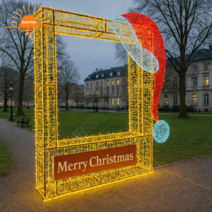 <strong>Outdoor</strong> Light Up Custom Hotel Garden Led Theme Park Photo Frame New Year's Day <strong>Christmas</strong> Photo Op <strong>Decorations</strong> Motif Lights - Product Image 5